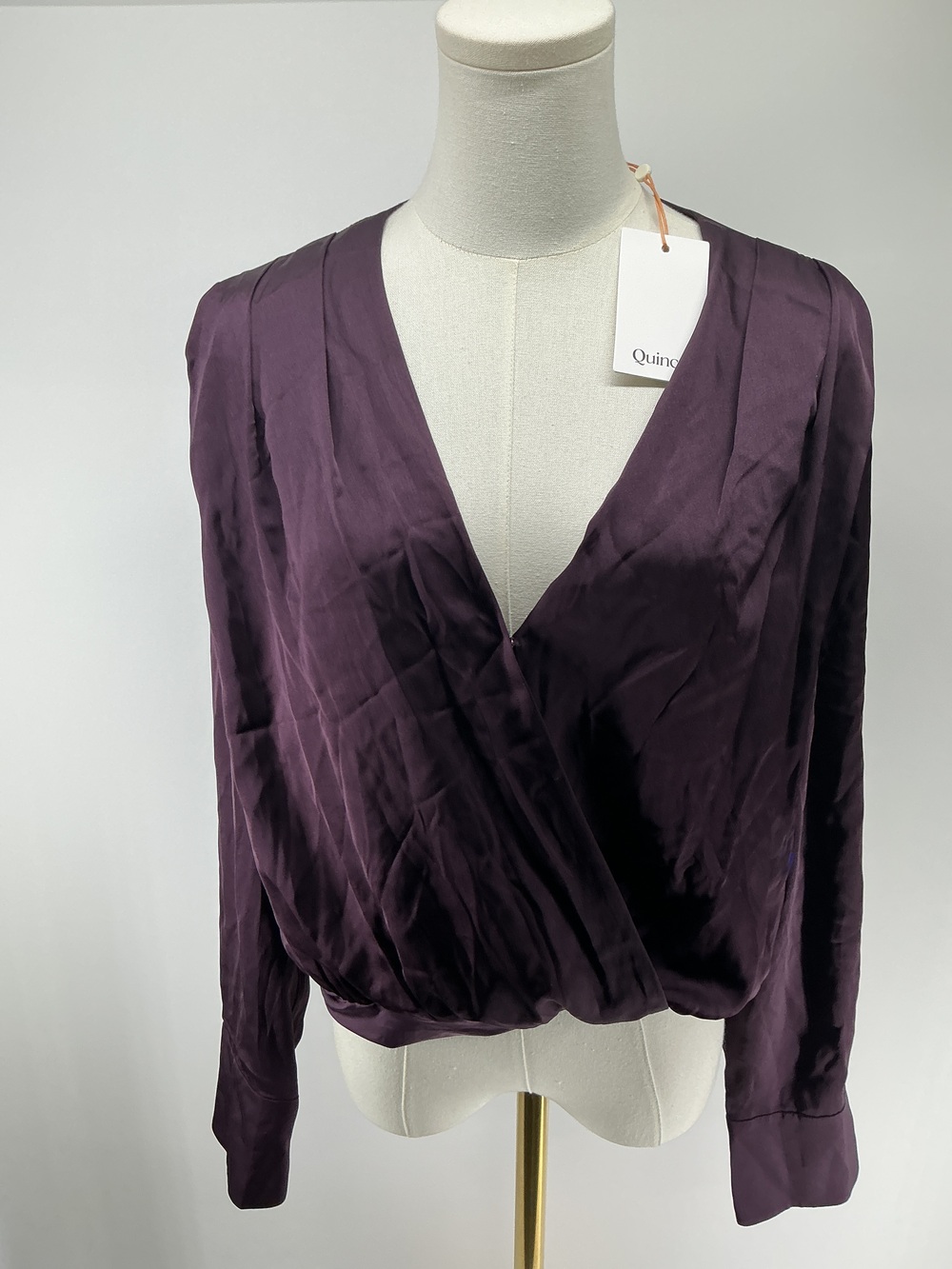 Washable Stretch Silk Surplice Bodysuit